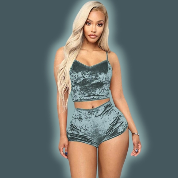 2 Sets of Women's Velvet 2 piece Pajama Nightwear. 4 PCS LiteBlue Red - Picture 5 of 5